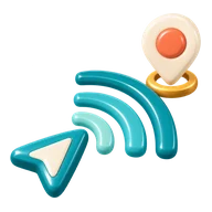Scout IQ illustration: a radar sweep from the car toward a stop ahead