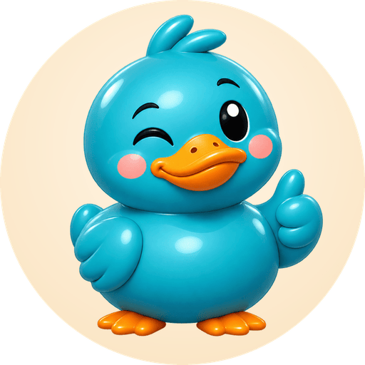 Waddles, RestMap's teal rubber duck mascot, giving a thumbs-up